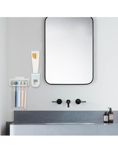 Soporte de Cepillos de Dientes LUEXBOX Montado en Pared Azul