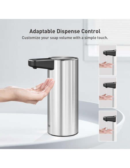 Dispensador de Jabón Automático EKO Aroma Acero Inoxidable 266 ml Dispensador de Jabón Automático EKO Aroma Acero Inoxidable 266 ml