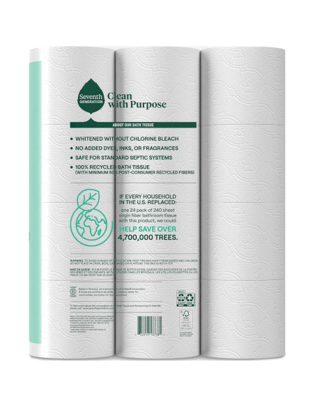 Papel Higiénico Sétima Generación 2 Capas 100% Reciclado 48 Rollos Papel Higiénico Sétima Generación 2 Capas 100% Reciclado 48 Rollos