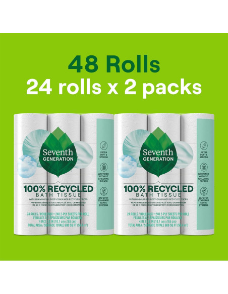 Papel Higiénico Sétima Generación 2 Capas 100% Reciclado 48 Rollos Papel Higiénico Sétima Generación 2 Capas 100% Reciclado 48 Rollos