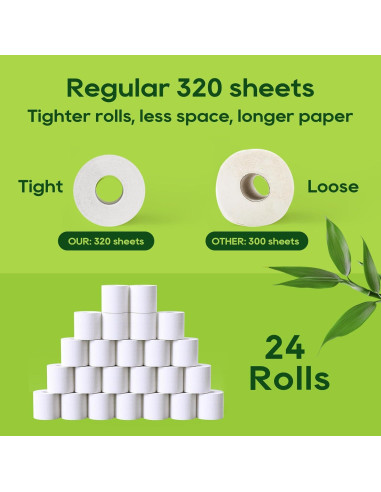 Papel Higiénico Ecológico ECOLipak de Bambú 24 Rollos 320 Hojas