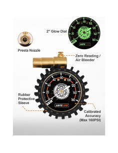 Medidor de Presión de Neumáticos Presta Safelife 0-160 PSI 2
