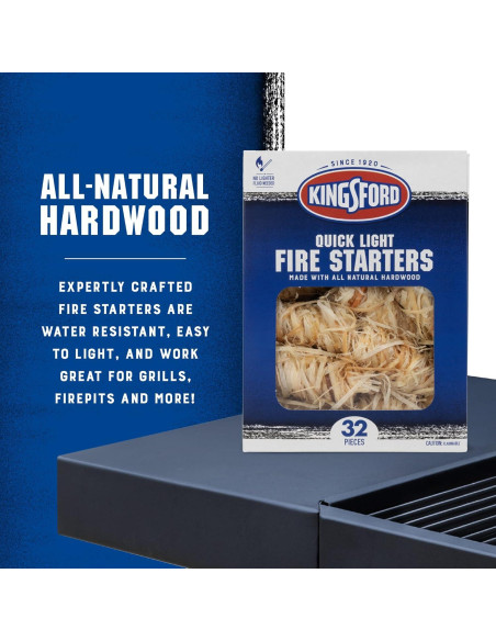 Encendedores Rápidos Kingsford - Madera Dura Natural - 32 Rollos Encendedores Rápidos Kingsford - Madera Dura Natural - 32 Rollos