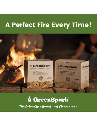 Encendedores de fuego GreenSpark 160 piezas naturales 100% ecológicos