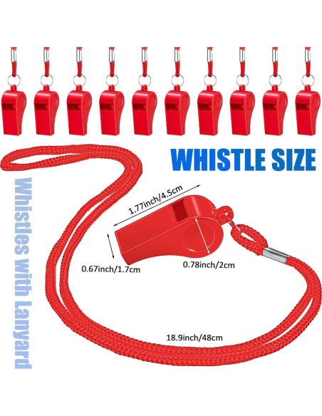 Silbatos de Plástico Flutesan 48 Piezas con Cordón Rojo Silbatos de Plástico Flutesan 48 Piezas con Cordón Rojo
