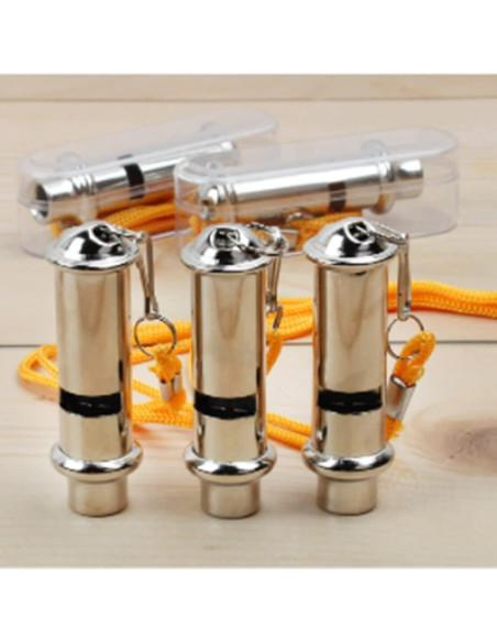 Silbato de Metal JLEivvi 2 Pcs con Cordón para Emergencias Silbato de Metal JLEivvi 2 Pcs con Cordón para Emergencias