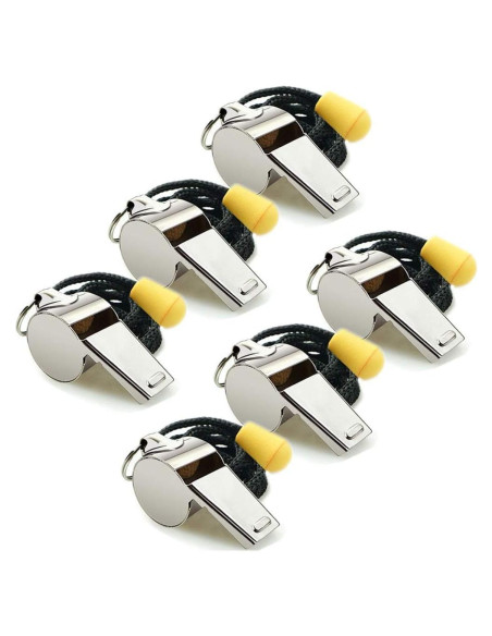 Silbatos de Acero Inoxidable Hipat - 6PCS con Cordón Silbatos de Acero Inoxidable Hipat - 6PCS con Cordón