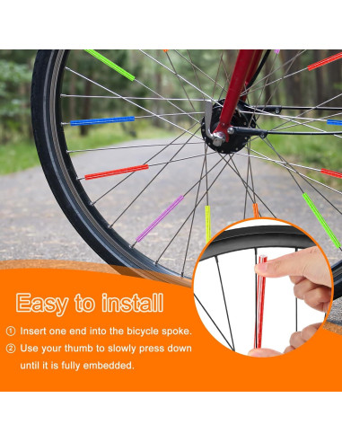 Cubiertas Reflectantes para Radios de Bicicleta HARFINGTON 72pcs Azul