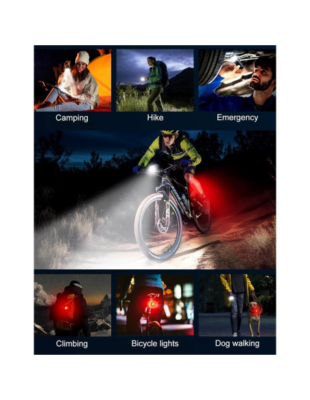 Luces de Bicicleta Zewdov G90, 1000 Lúmenes, IP65, Recargables Luces de Bicicleta Zewdov G90, 1000 Lúmenes, IP65, Recargables