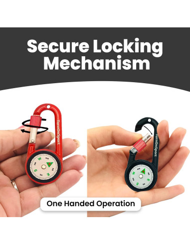 Brújula Clip Carabiner TurnOnSport para Senderismo 2 Pcs