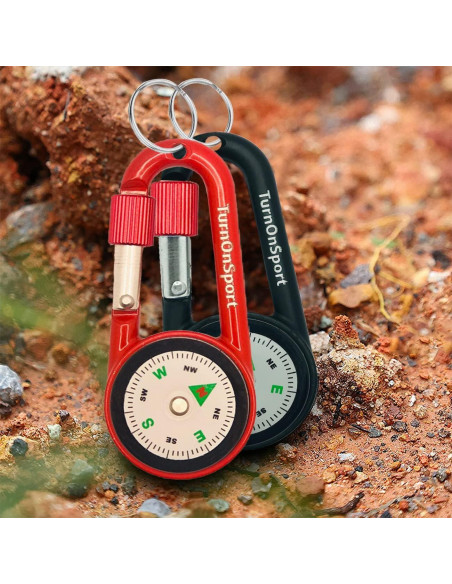 Brújula Clip Carabiner TurnOnSport para Senderismo 2 Pcs Brújula Clip Carabiner TurnOnSport para Senderismo 2 Pcs