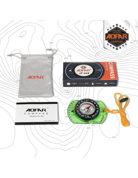 Brújula AOFAR AF-362 Profesional para Senderismo y Camping Brújula AOFAR AF-362 Profesional para Senderismo y Camping