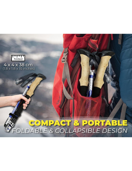 Bastones de Senderismo TREKOLOGY Trek-Z Ajustables 100-120cm Bastones de Senderismo TREKOLOGY Trek-Z Ajustables 100-120cm