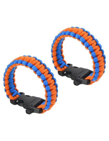 Pulseras de Paracord de Supervivencia PATIKIL - 2 Piezas, Azul/Naranja Pulseras de Paracord de Supervivencia PATIKIL - 2 Piezas, Azul/Naranja
