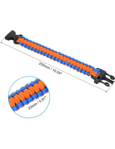 Pulseras de Paracord de Supervivencia PATIKIL - 2 Piezas, Azul/Naranja 2