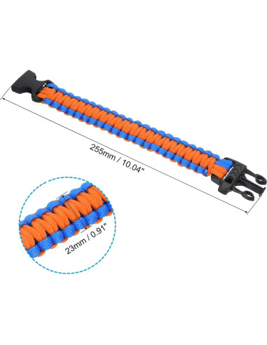 Pulseras de Paracord de Supervivencia PATIKIL - 2 Piezas, Azul/Naranja