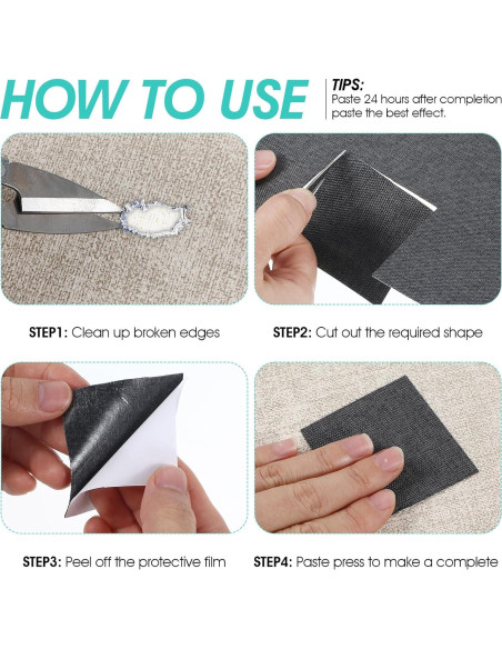 Kit de Parches de Reparación Autoadhesivos ElevateTech 3 Pcs Lino Gris Kit de Parches de Reparación Autoadhesivos ElevateTech 3 Pcs Lino Gris