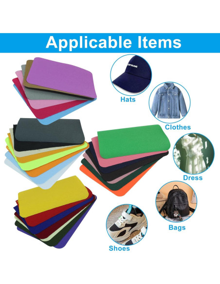 28 Parches de Planchar Multicolores Vibedor 9.4x12.4 cm 28 Parches de Planchar Multicolores Vibedor 9.4x12.4 cm