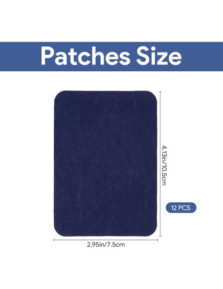 12 Parches de Planchar Jeqqinuz 7.5x10.5 cm Azul Marino 12 Parches de Planchar Jeqqinuz 7.5x10.5 cm Azul Marino