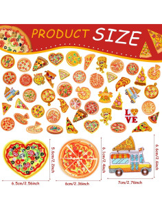 Parches Bordados Tigeen 48 Pcs para Planchar - Estilo Pizza 2