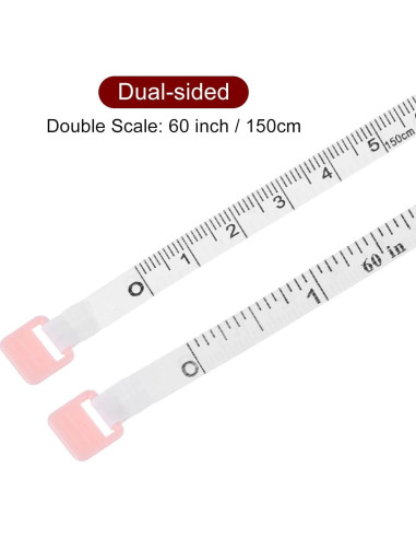 Cinta Métrica Retráctil HARFINGTON 1.5m Doble Cara Fruta Rosa