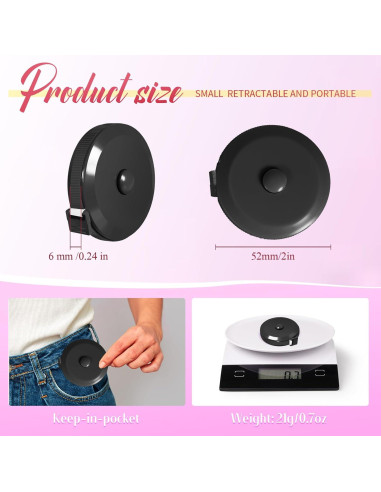 Cinta Métrica Retráctil Cindeer 1.5m 40 Pcs Negra