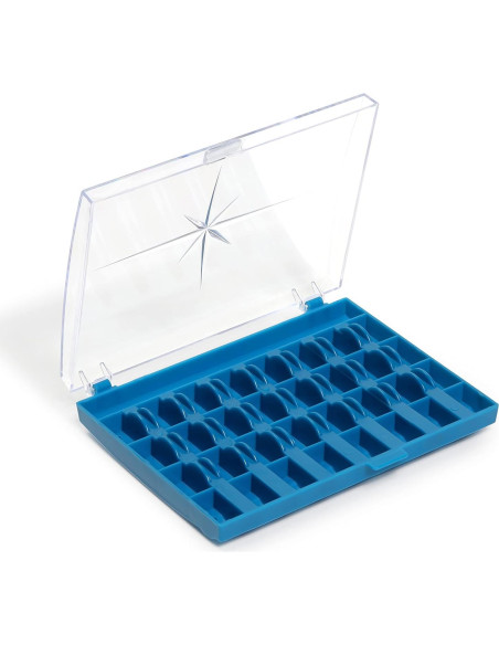 Caja de Bobinas Dritz Azul para 32 Bobinas - Plástico Caja de Bobinas Dritz Azul para 32 Bobinas - Plástico