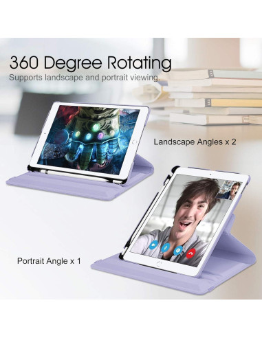 Funda Rotativa Fintie para iPad 10.2" 2021/2020/2019 - Púrpura