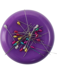 Almohadilla Magnética Morada DIYHUB con 50 Alfileres de Costura 2