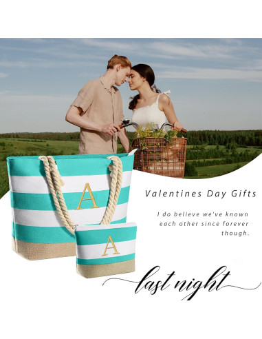 Bolsas de Playa YOOLIFE para Mujeres - Tote Impermeable Azul