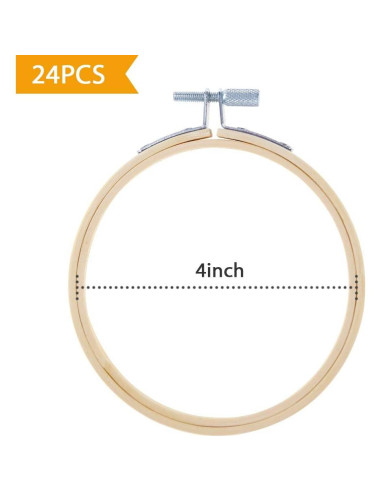 Caydo 24 Aros de Bordado 10 cm para Manualidades y Decoración