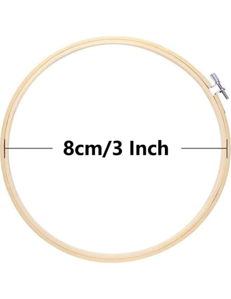 Juego de 12 Aros de Bordado Cldamecy 8 cm de Bambú Juego de 12 Aros de Bordado Cldamecy 8 cm de Bambú