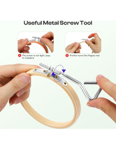 Aros de Bordado Caydo 6 Piezas 10 cm con Tornillo de Metal 2