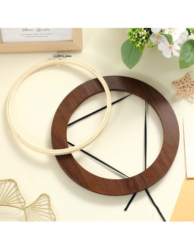 RattanView 12 Pcs Marcos de Bordado Madera 6 Pulgadas