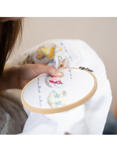 Juego de Aros de Bordado Geytetqi 30 PCS Bambú Natural