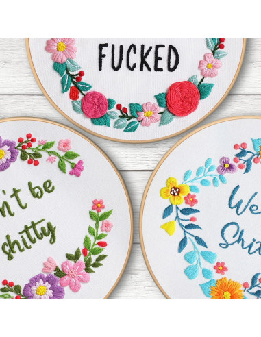 Kit de Bordado Louise Maelys 3 Piezas Floral para Adultos