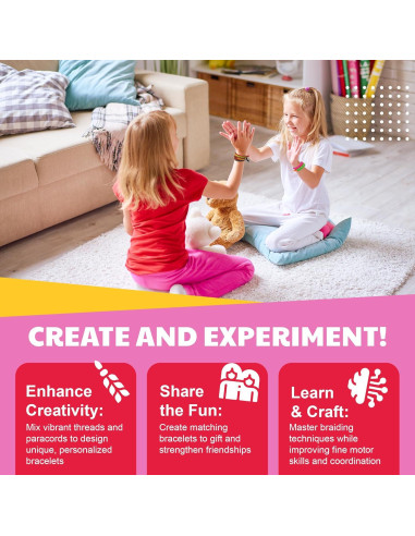 Kit de Pulseras de Amistad KidzMaker - Manualidades DIY para Niños