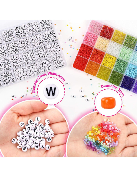 Kit de Cuentas de Vidrio DICOBD 12000pcs para Pulseras Kit de Cuentas de Vidrio DICOBD 12000pcs para Pulseras