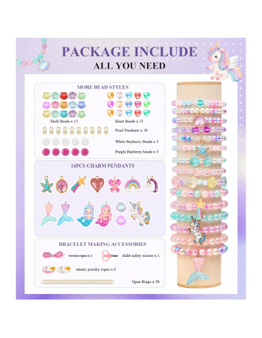 Kit de Fabricación de Pulseras de Sirena DUDUCOFU 900 Piezas
