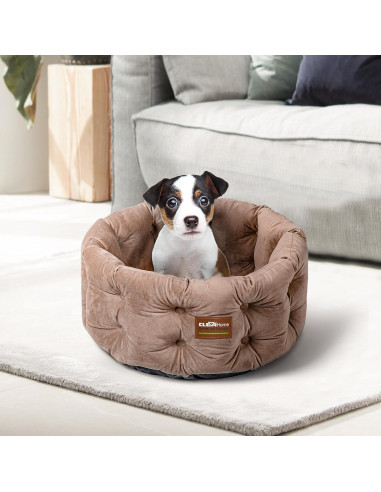 Cama para Gatos ClevaHome Deep Nest Beige Cálido 36.8 cm