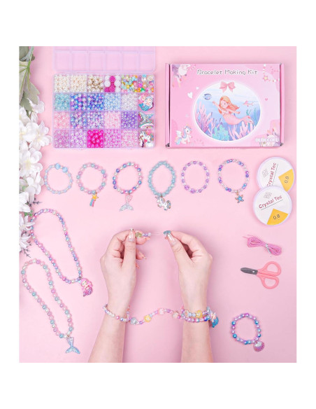 Kit de Fabricación de Pulseras de Sirena DUDUCOFU 900 Piezas Kit de Fabricación de Pulseras de Sirena DUDUCOFU 900 Piezas