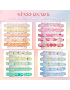 Kit de Pulseras de Vidrio Acerich 1425 Pcs 8mm Multicolor 2