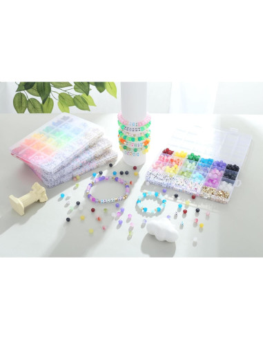 Kit de Cuentas de Vidrio Sahoottie 530 Pcs 6mm para Pulseras