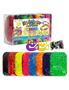 Caja del Tesoro Rainbow Loom Neón - 8000 Bandas de Goma