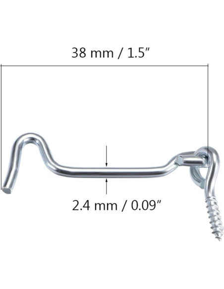 4 Ganchos de Cabina 38 mm ZXUEZHENG Acero Galvanizado 4 Ganchos de Cabina 38 mm ZXUEZHENG Acero Galvanizado