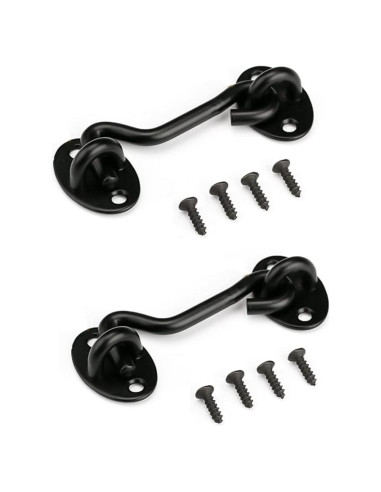 Cerradura de Puerta de Granero MIKMAYTOO 10.16 cm Negra 2 Pcs