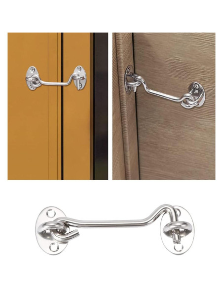 Cerradura de Puerta de Granero 15.24 cm Acero Inoxidable 2 Pcs Cerradura de Puerta de Granero 15.24 cm Acero Inoxidable 2 Pcs