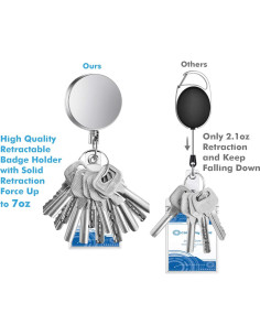 Portador de Insignia Retráctil Selizo 4 Piezas Alta Resistencia 2