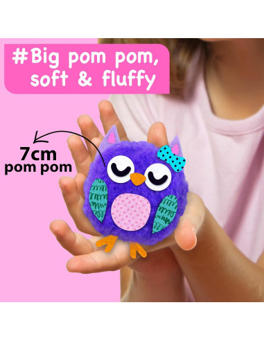 Kit de Manualidades Pom Pom EZCRA para Niños 4-6 Años - 10 Animales