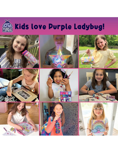 Kit de Manualidades para Hacer Diademas PURPLE LADYBUG - 39 Piezas